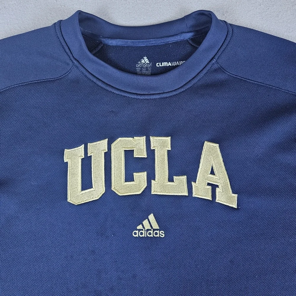 Adidas UCLA Crewneck Sweasthirt Mens Extra Large Blue Gold Pullover Climawarm
